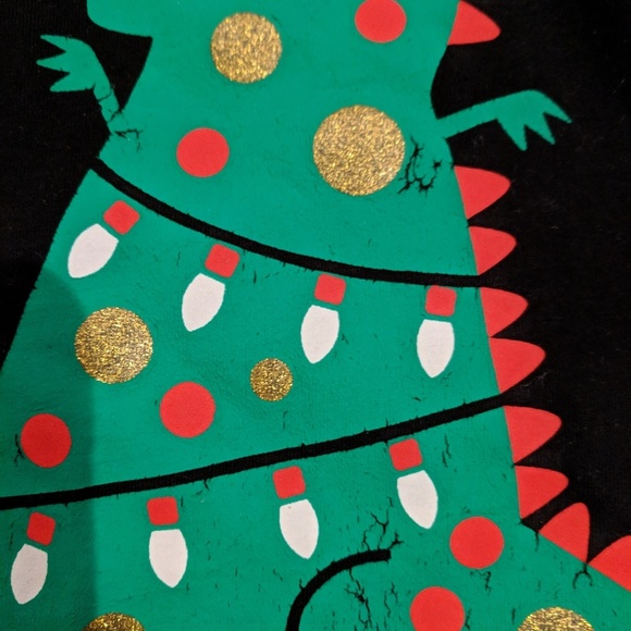 Adorable Christmas long sleeve tee Tree Rex 2T - Picture 3 of 4
